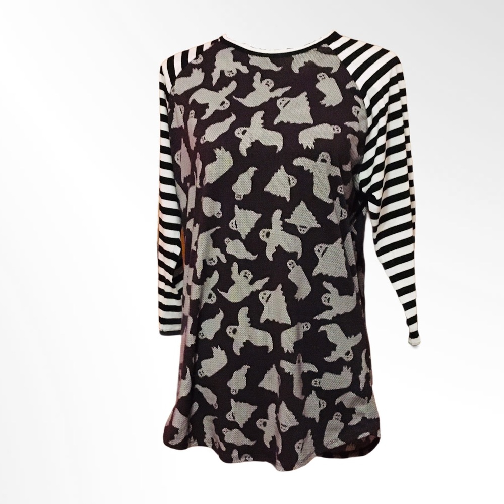 LulaRoe Ghost Print 3/4 Sleeve Top